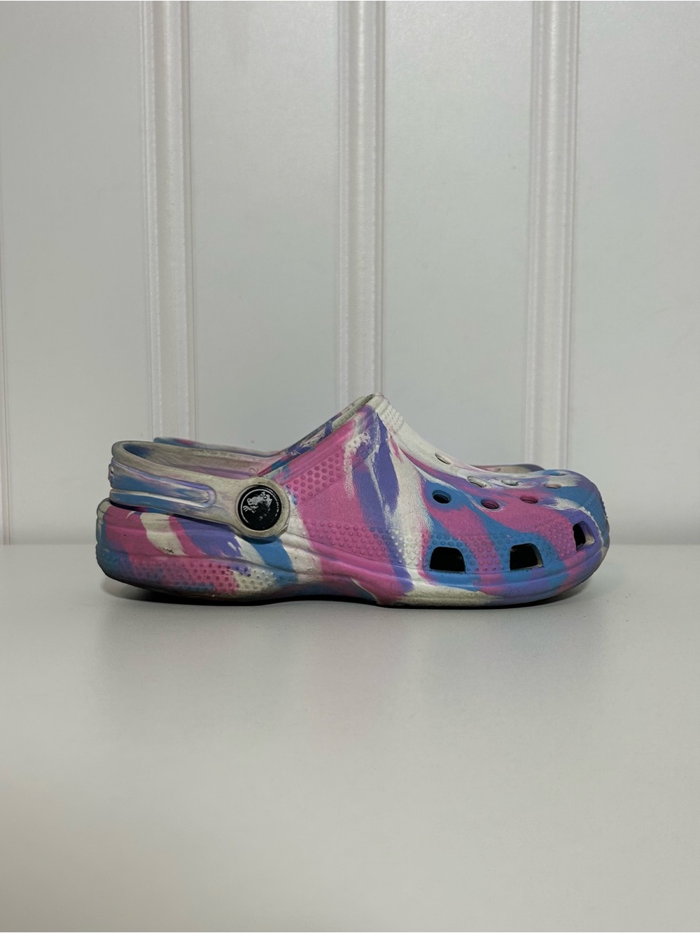 Crocs Kids Classic Tie-Dye Clog - Pink & Blue marble